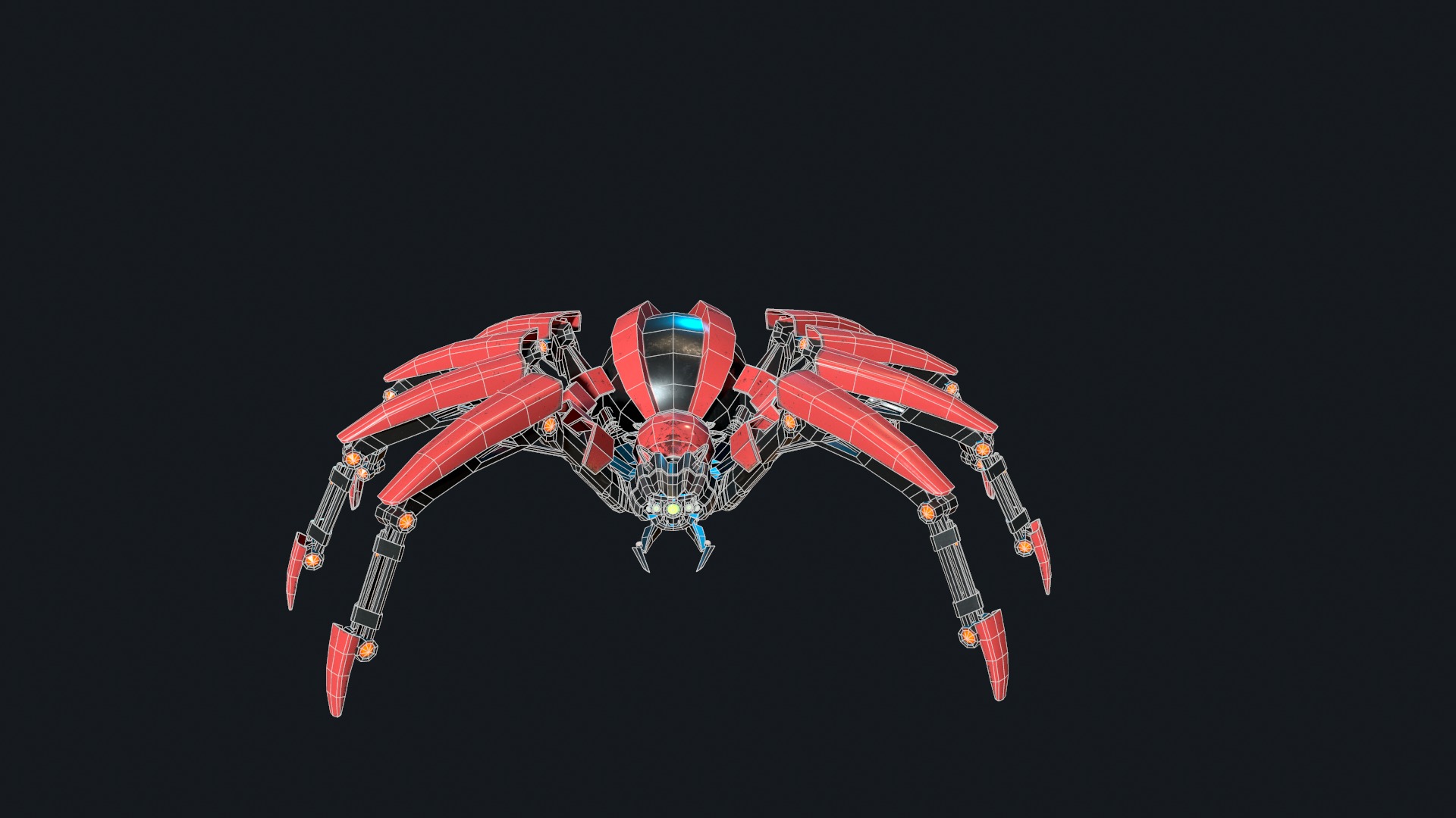 Spider Robot Pack Low-poly 3D model_11