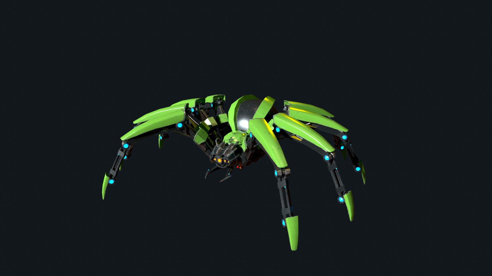 Spider Robot Pack Low-poly 3D model_9