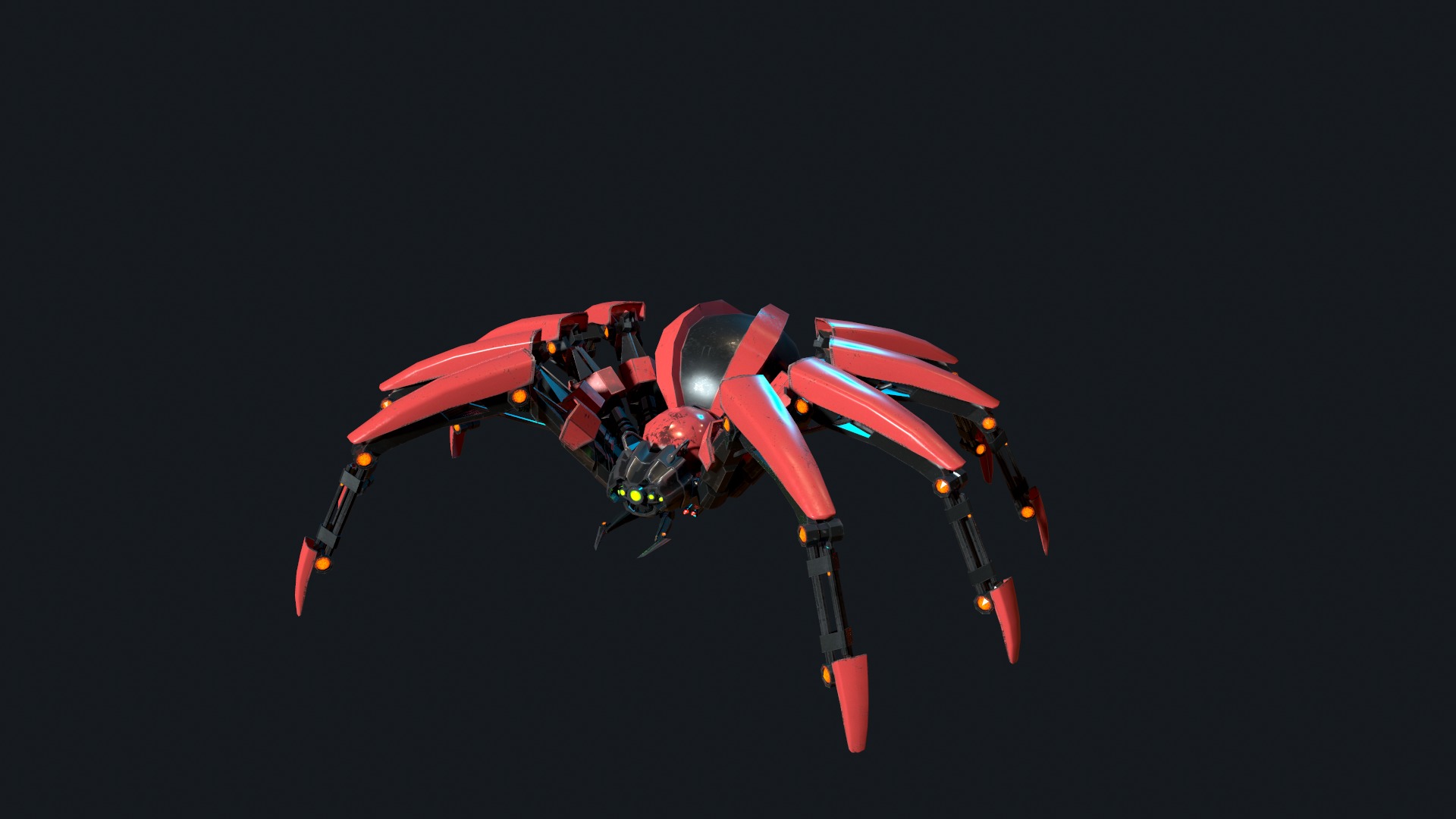 Spider Robot Pack Low-poly 3D model_10