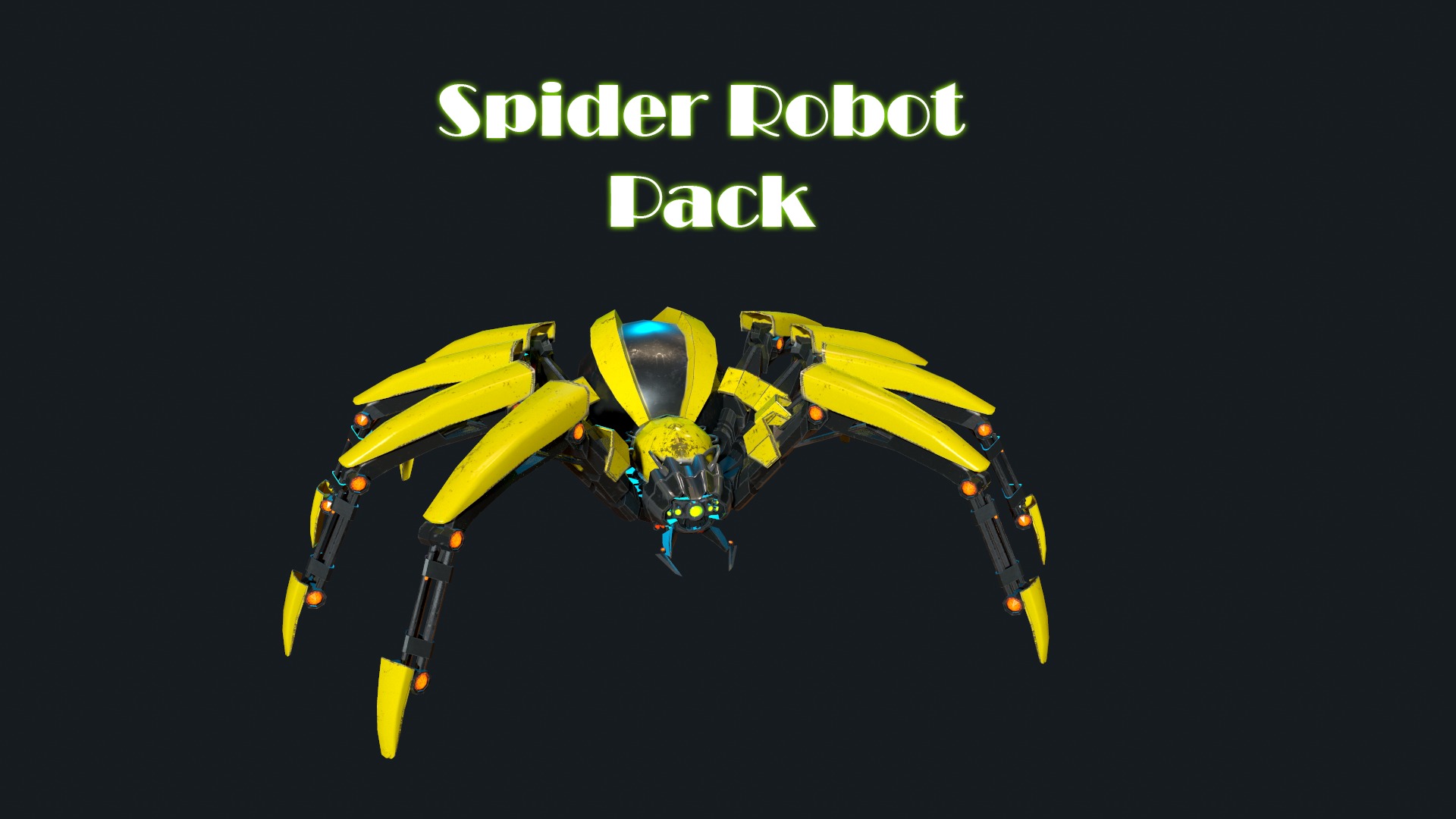 Spider Robot Pack Low-poly 3D model_4