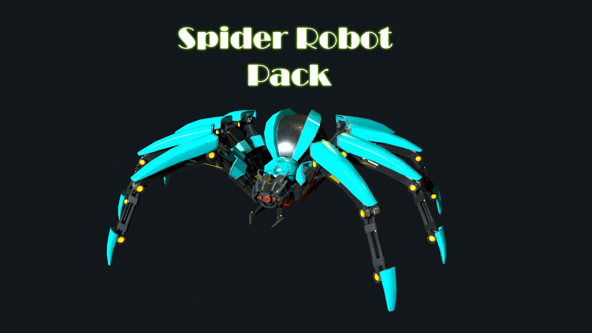 Spider Robot Pack Low-poly 3D model_6
