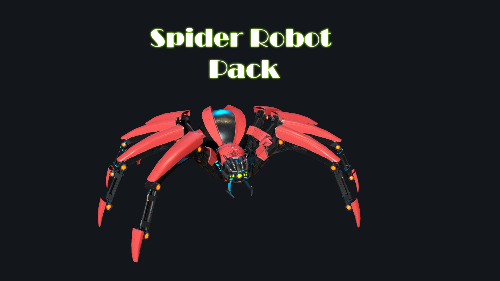 Spider Robot Pack Low-poly 3D model_5