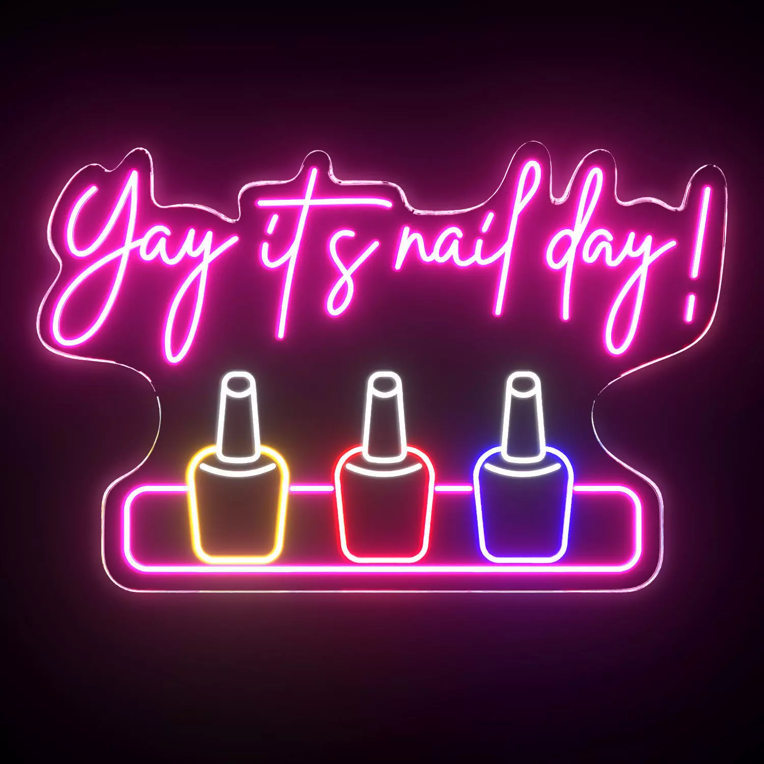 Yay it is nail day Neon Sign 3D model