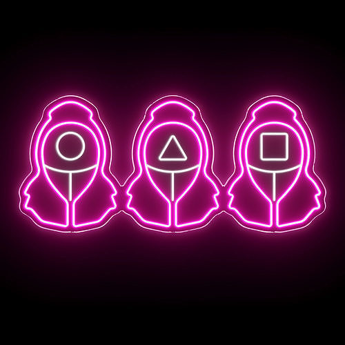 SQUID GAME Soldiers Neon Sign 3D model