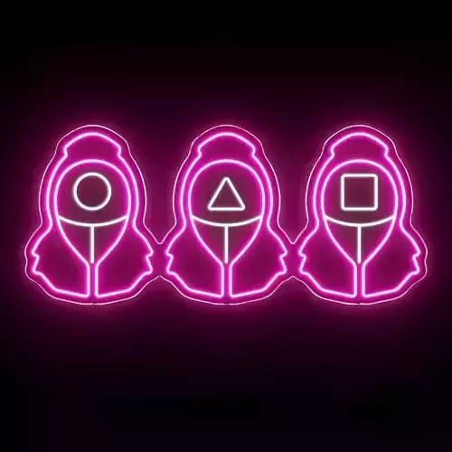 SQUID GAME Soldiers Neon Sign 3D model