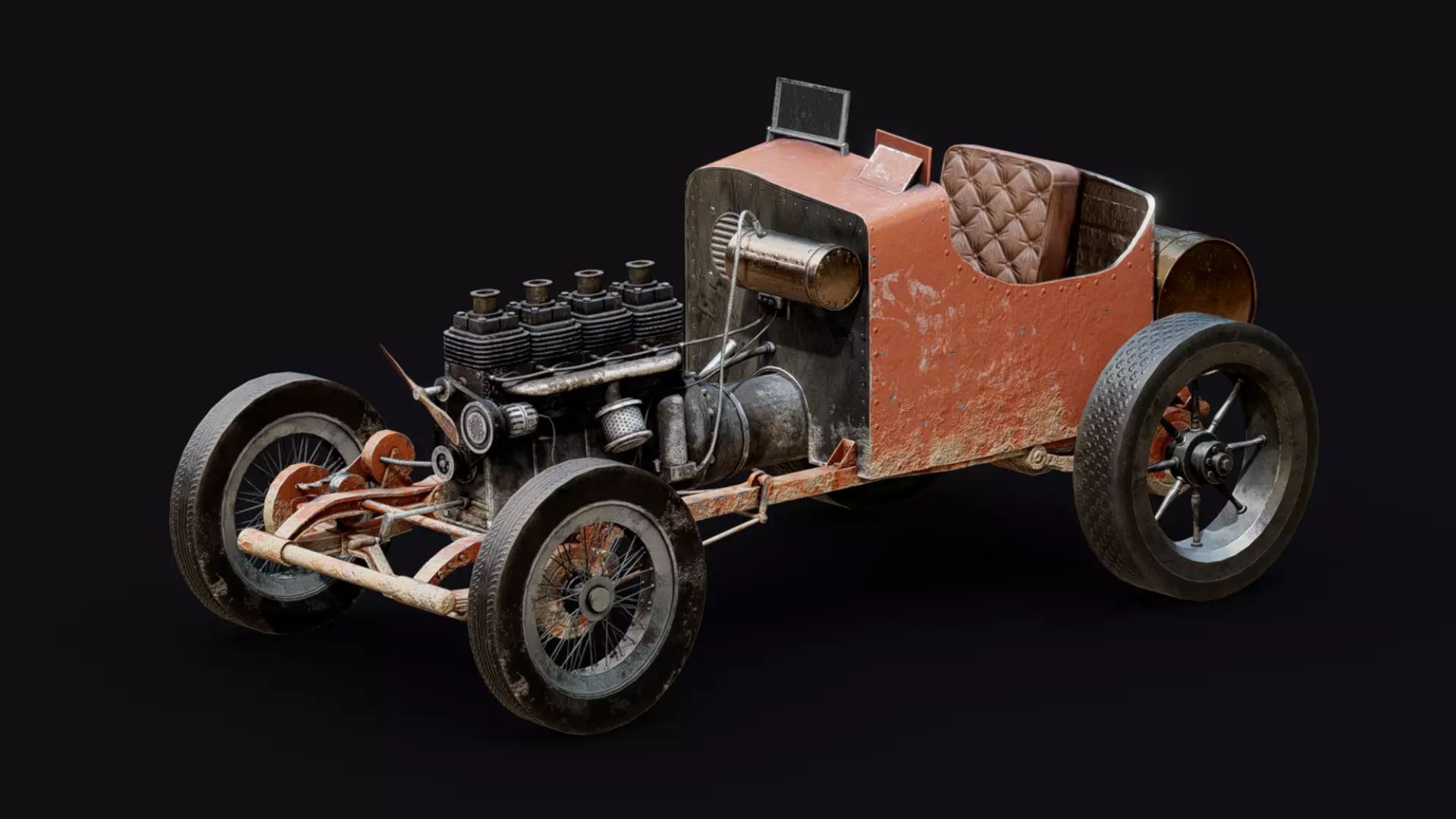 Vintage Racing Car Free low-poly 3D model