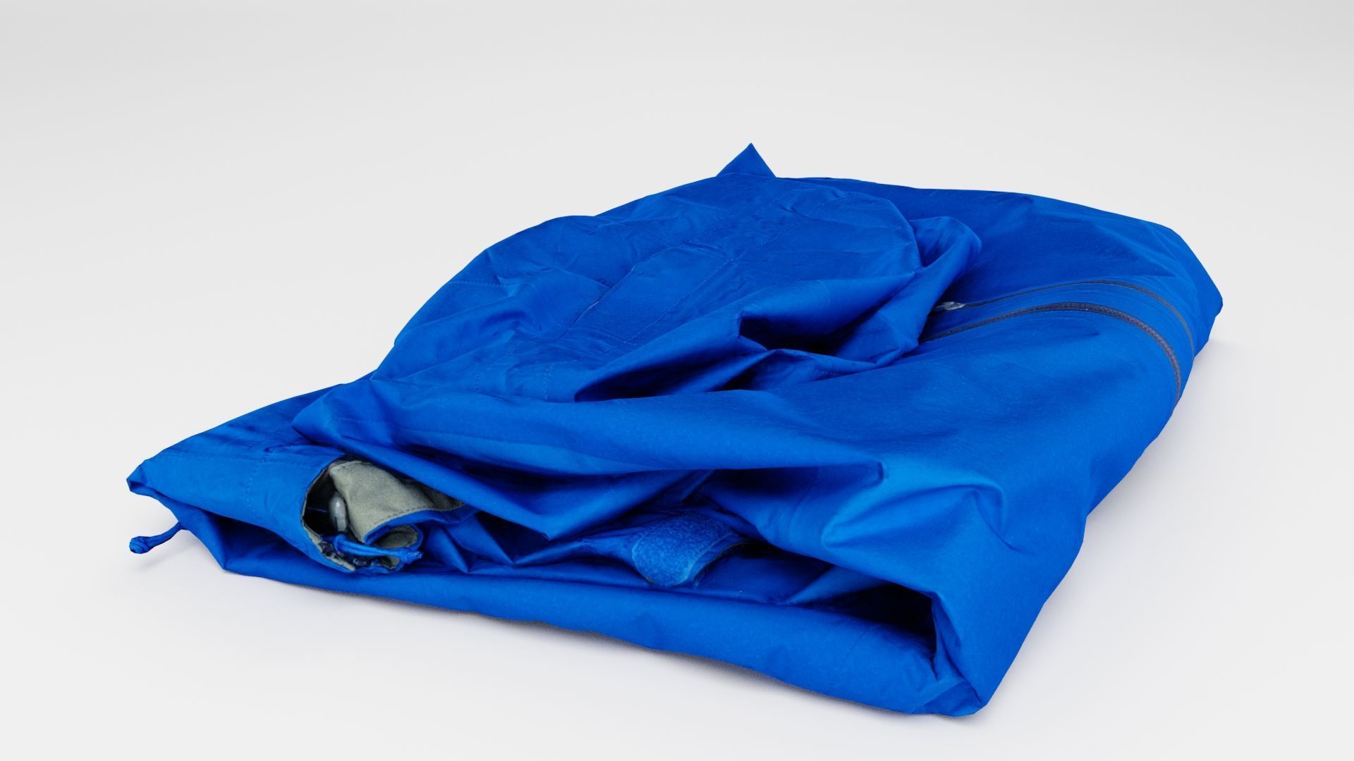 Blue windbreaker windcheater jacket generic folded for sport 3D model_3