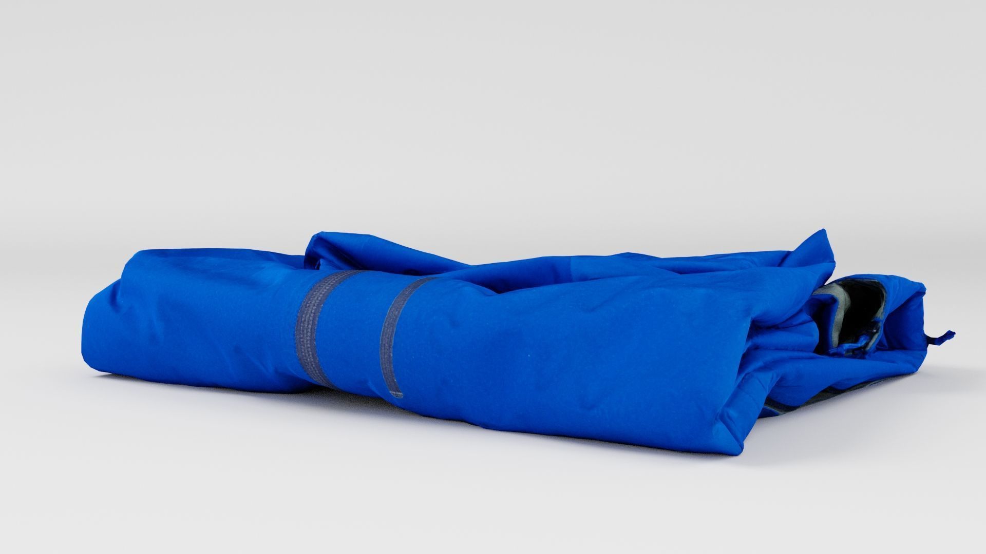 Blue windbreaker windcheater jacket generic folded for sport 3D model_6