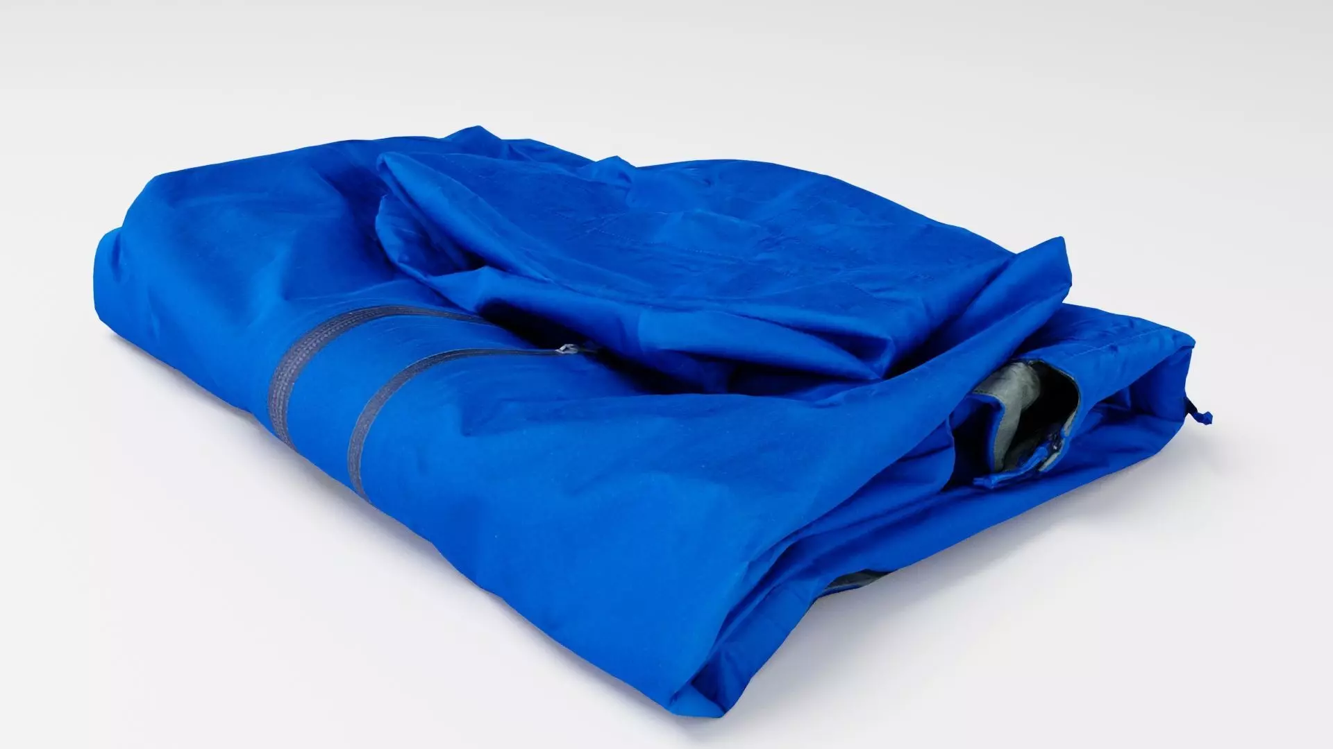 Blue windbreaker windcheater jacket generic folded for sport 3D model_0