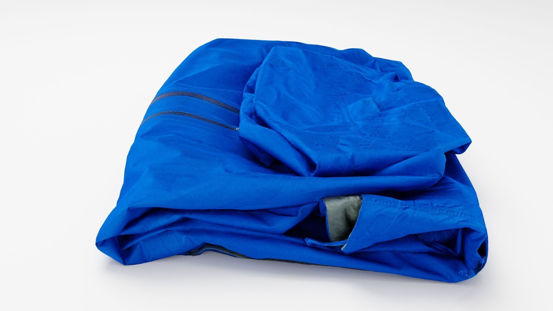 Blue windbreaker windcheater jacket generic folded for sport 3D model_1