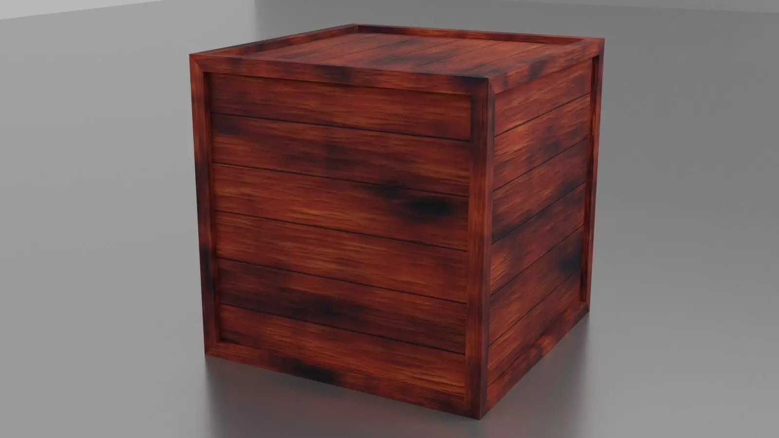 Wooden Box Low-poly 3D model_0