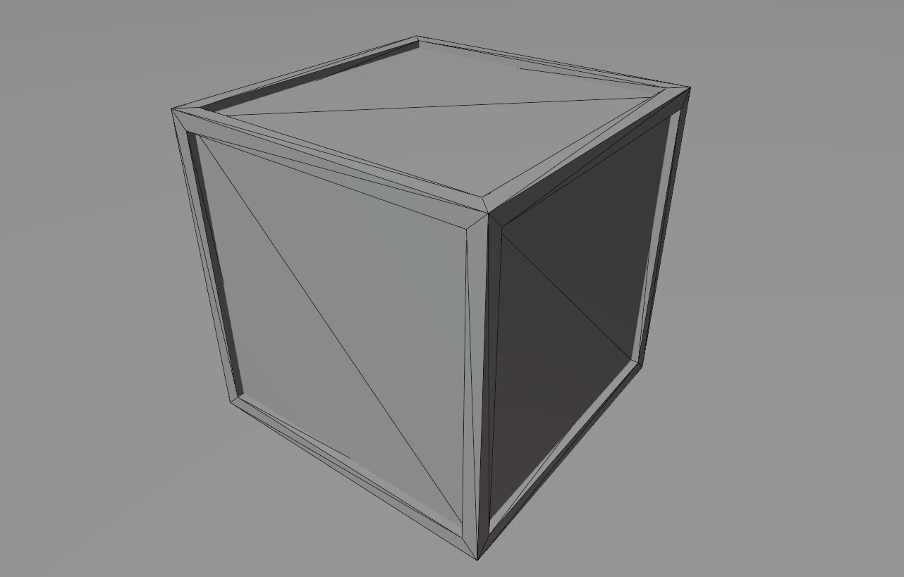 Wooden Box Low-poly 3D model_1