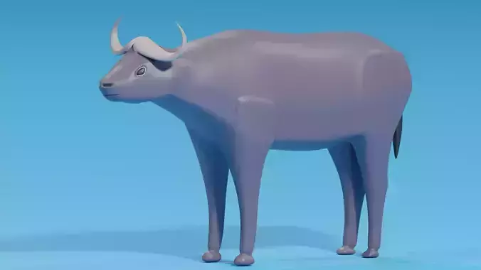 Cartoon African Buffalo