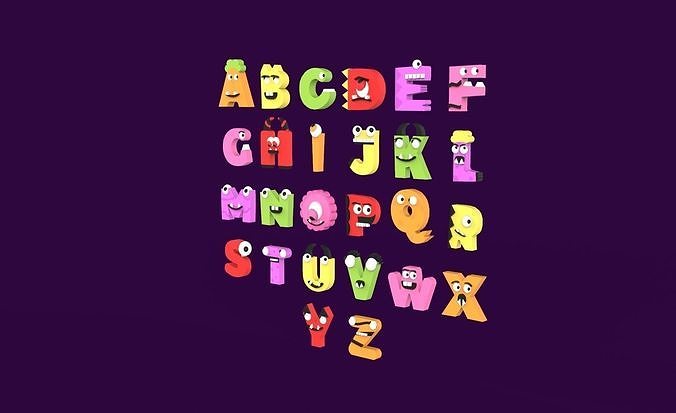 Cartoon Alphabet Halloween 005 Low-poly 3D model