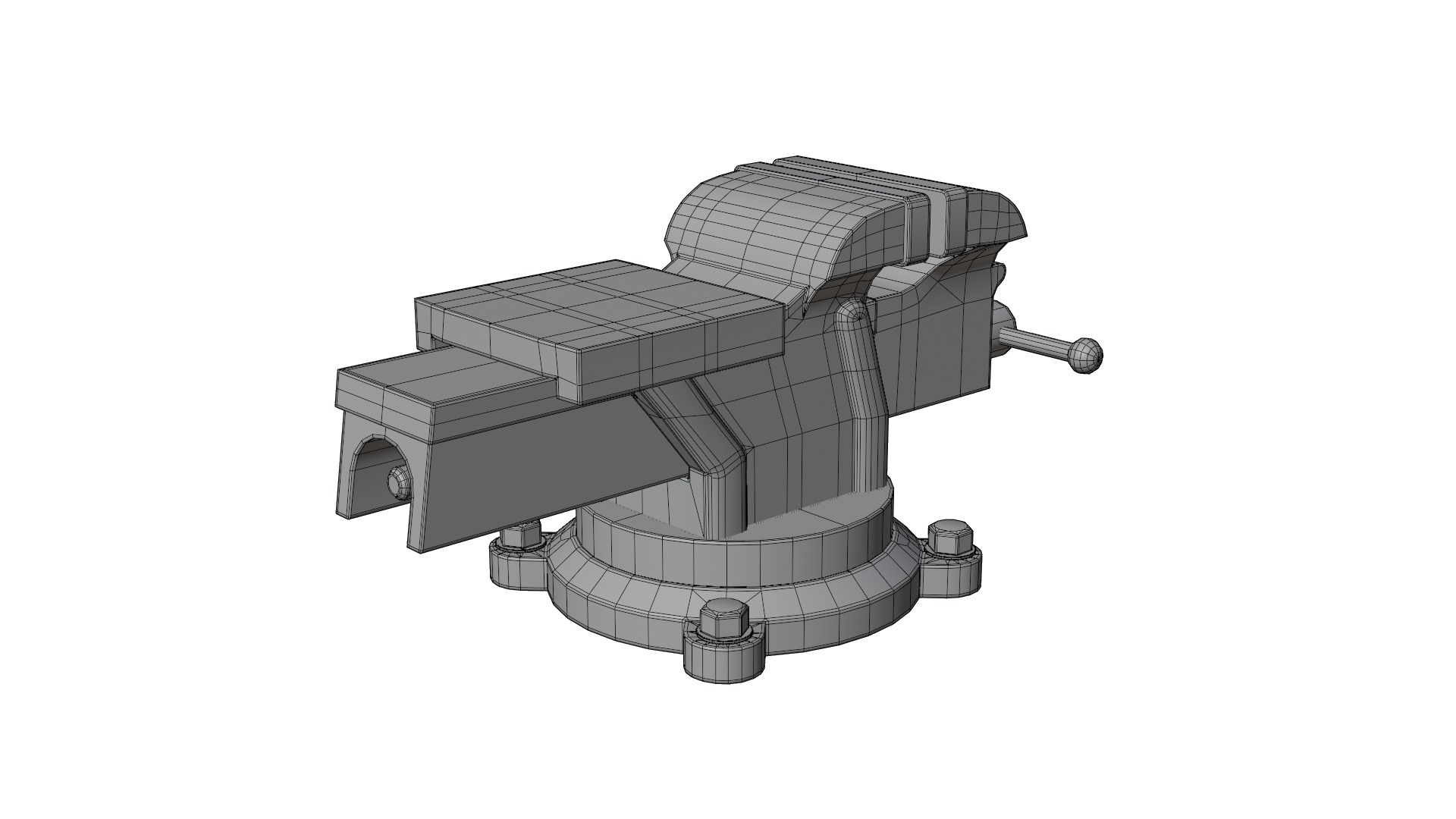 Bench Vise Low-poly 3D model_16