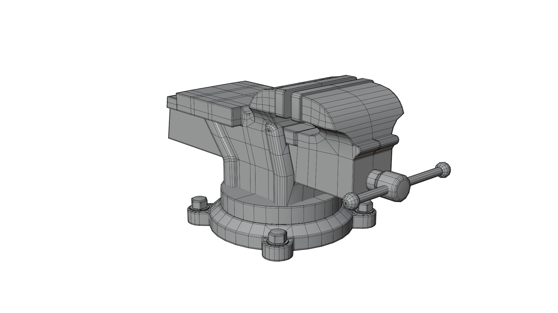 Bench Vise Low-poly 3D model_17