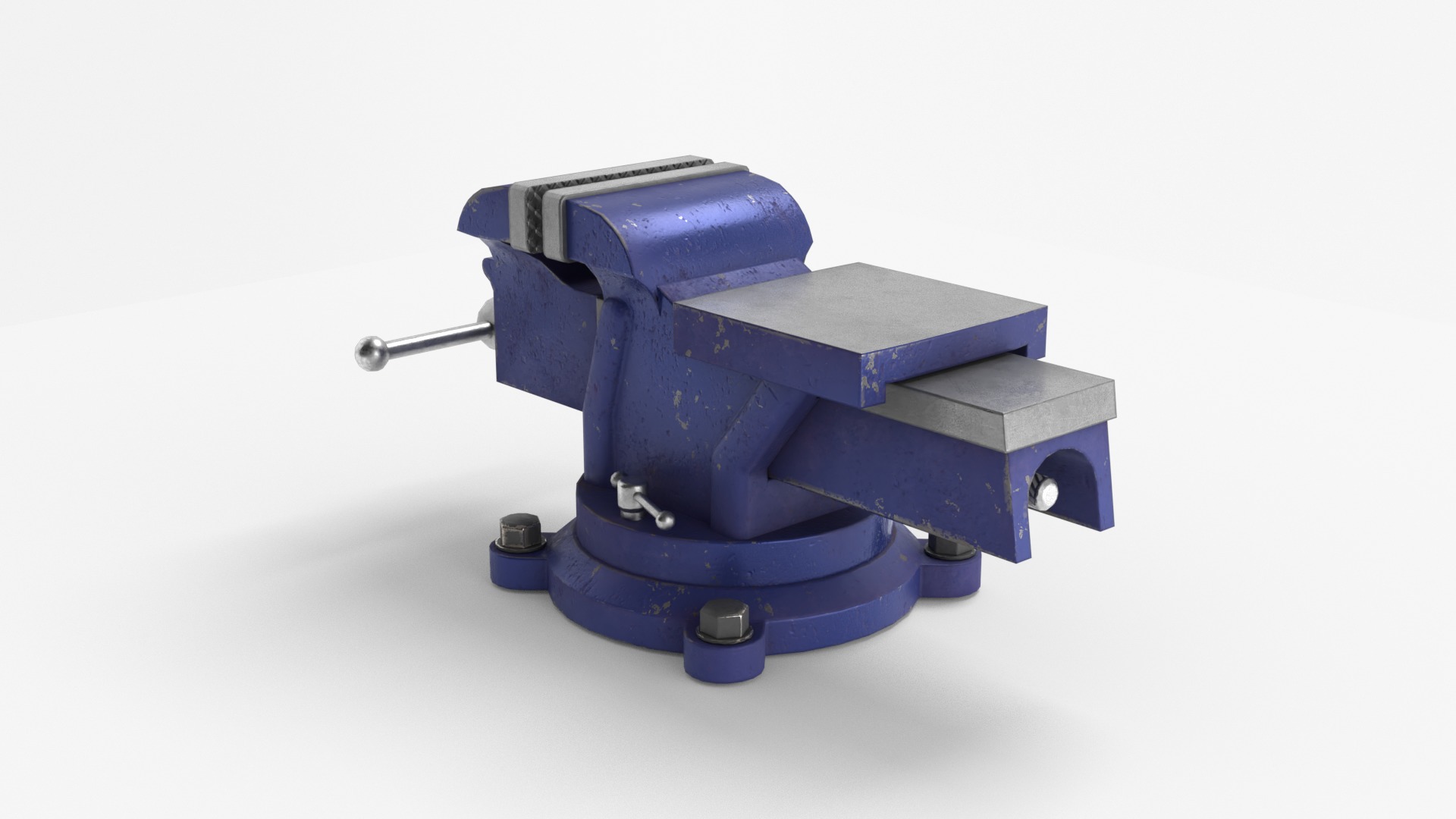 Bench Vise Low-poly 3D model_4