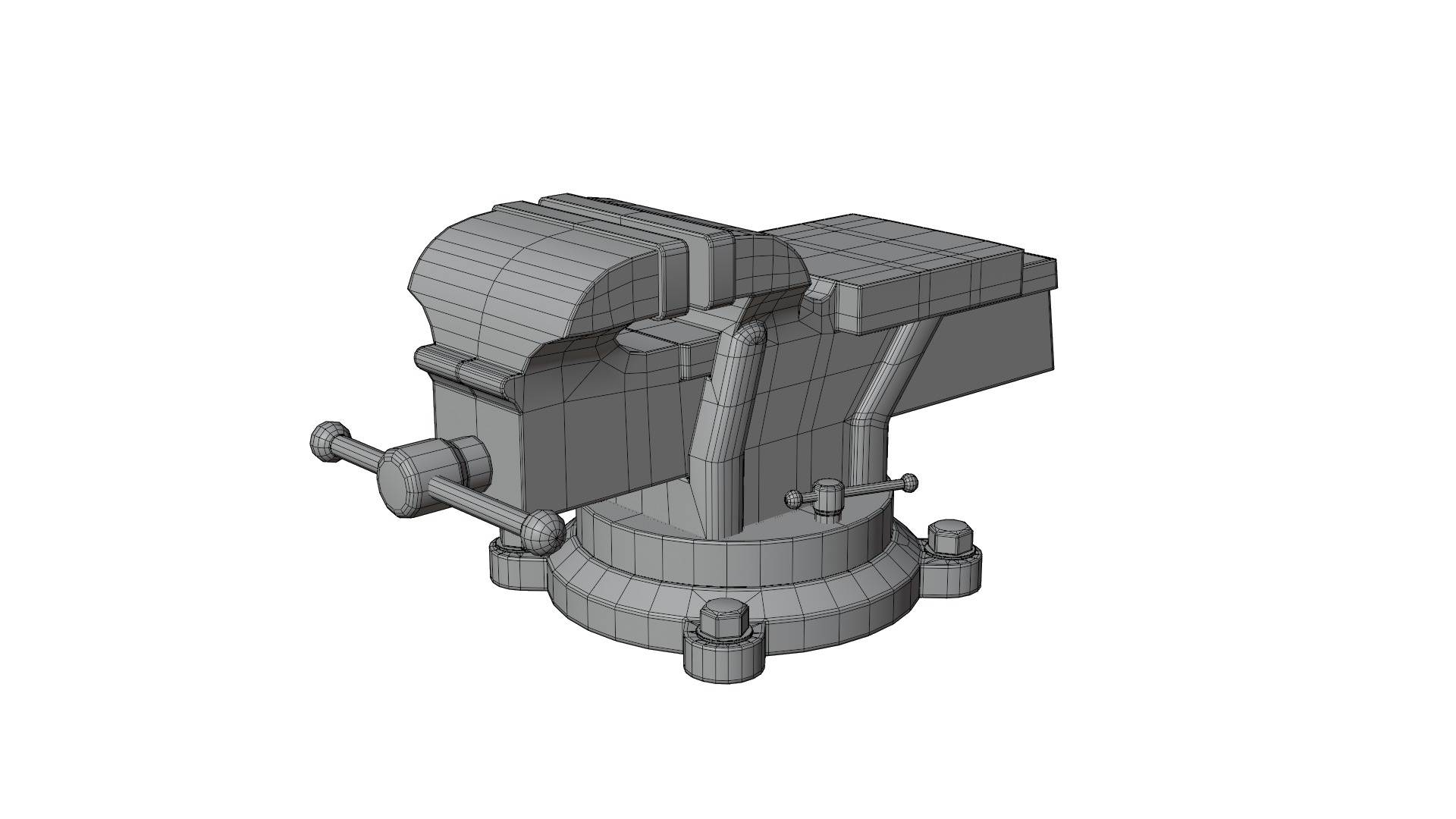 Bench Vise Low-poly 3D model_14