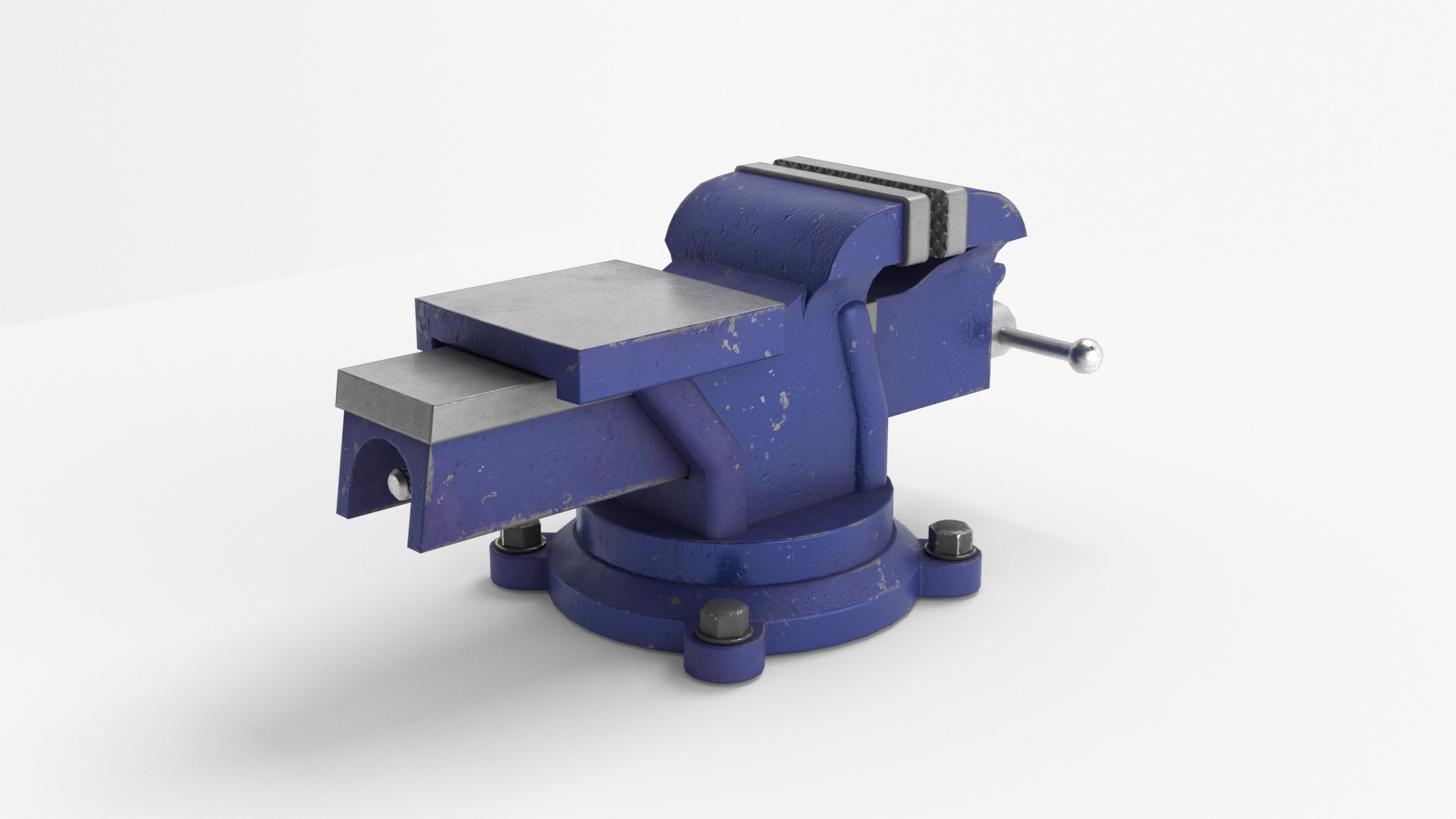Bench Vise Low-poly 3D model_7