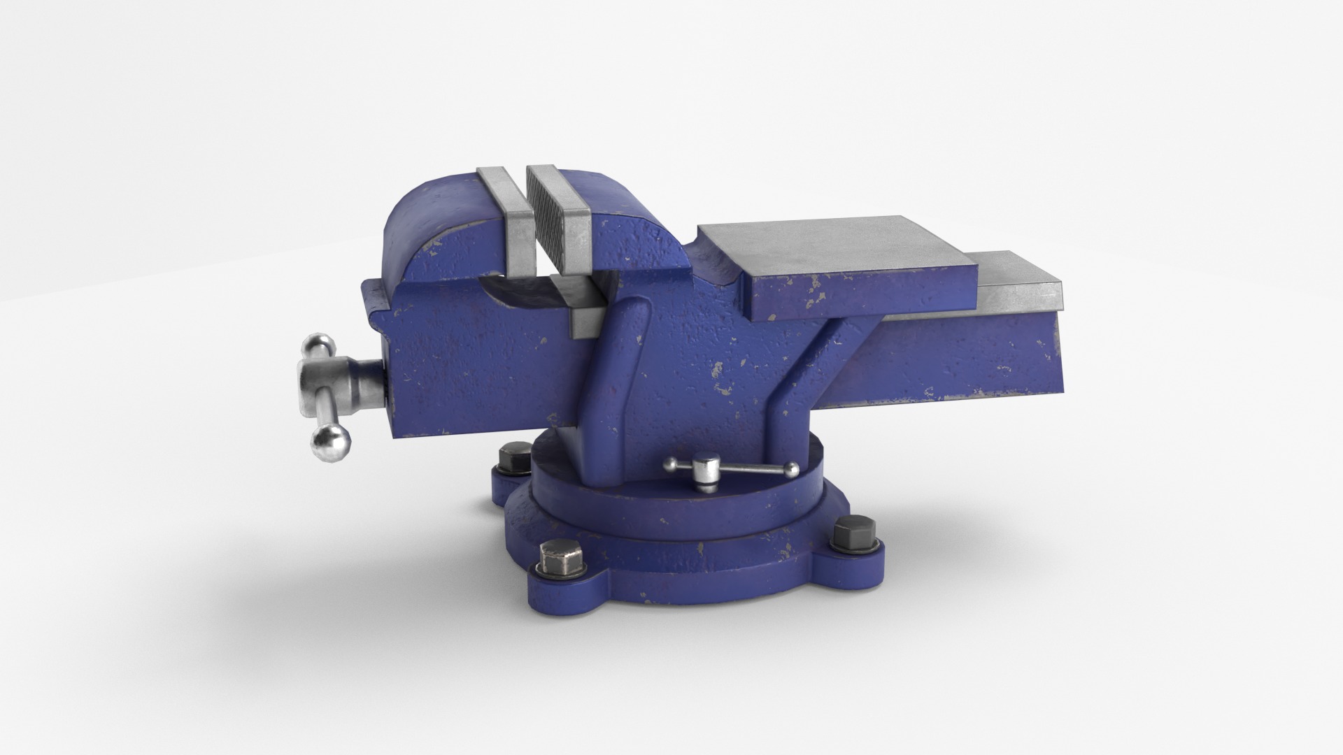 Bench Vise Low-poly 3D model_2