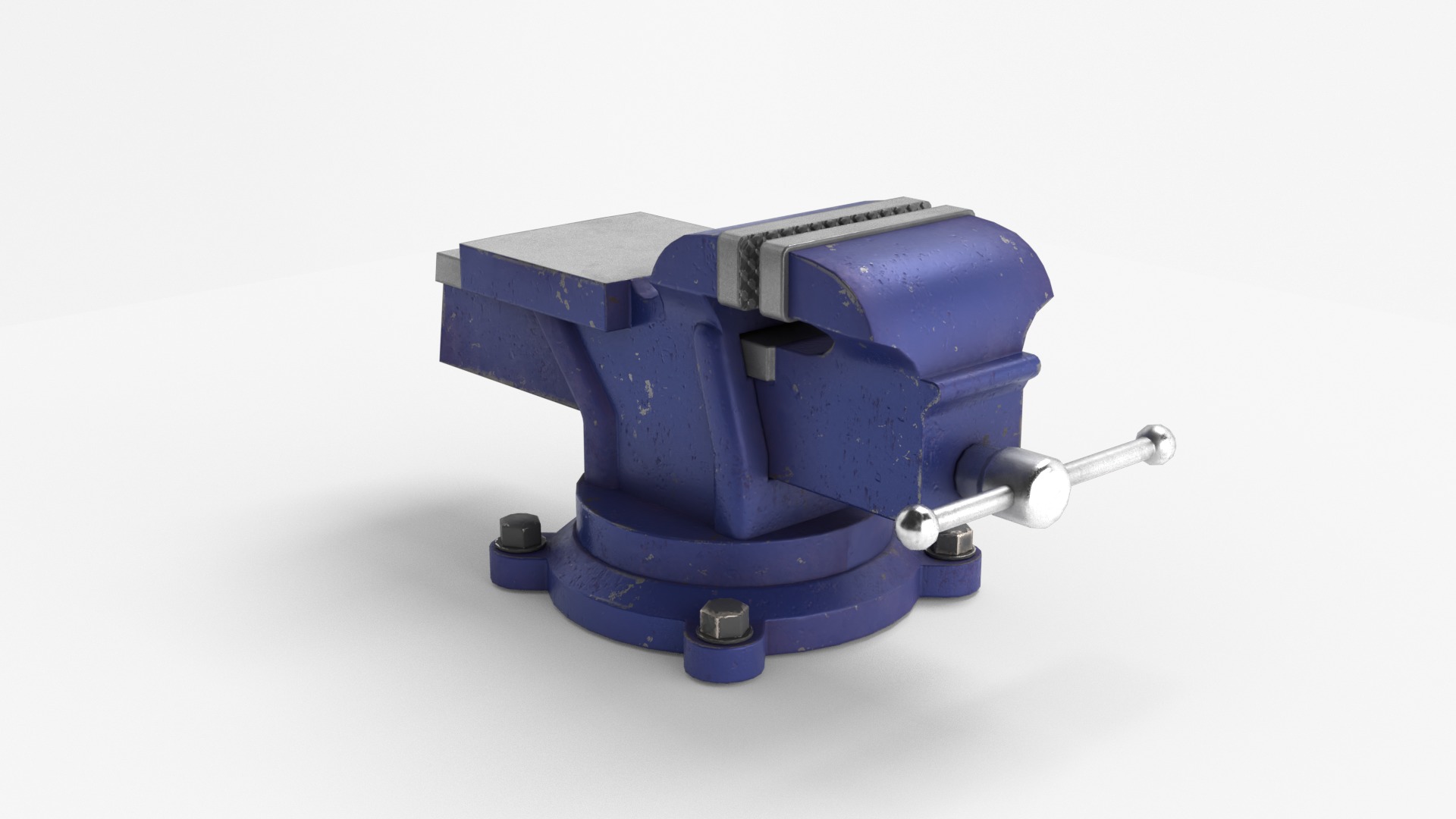 Bench Vise Low-poly 3D model_10