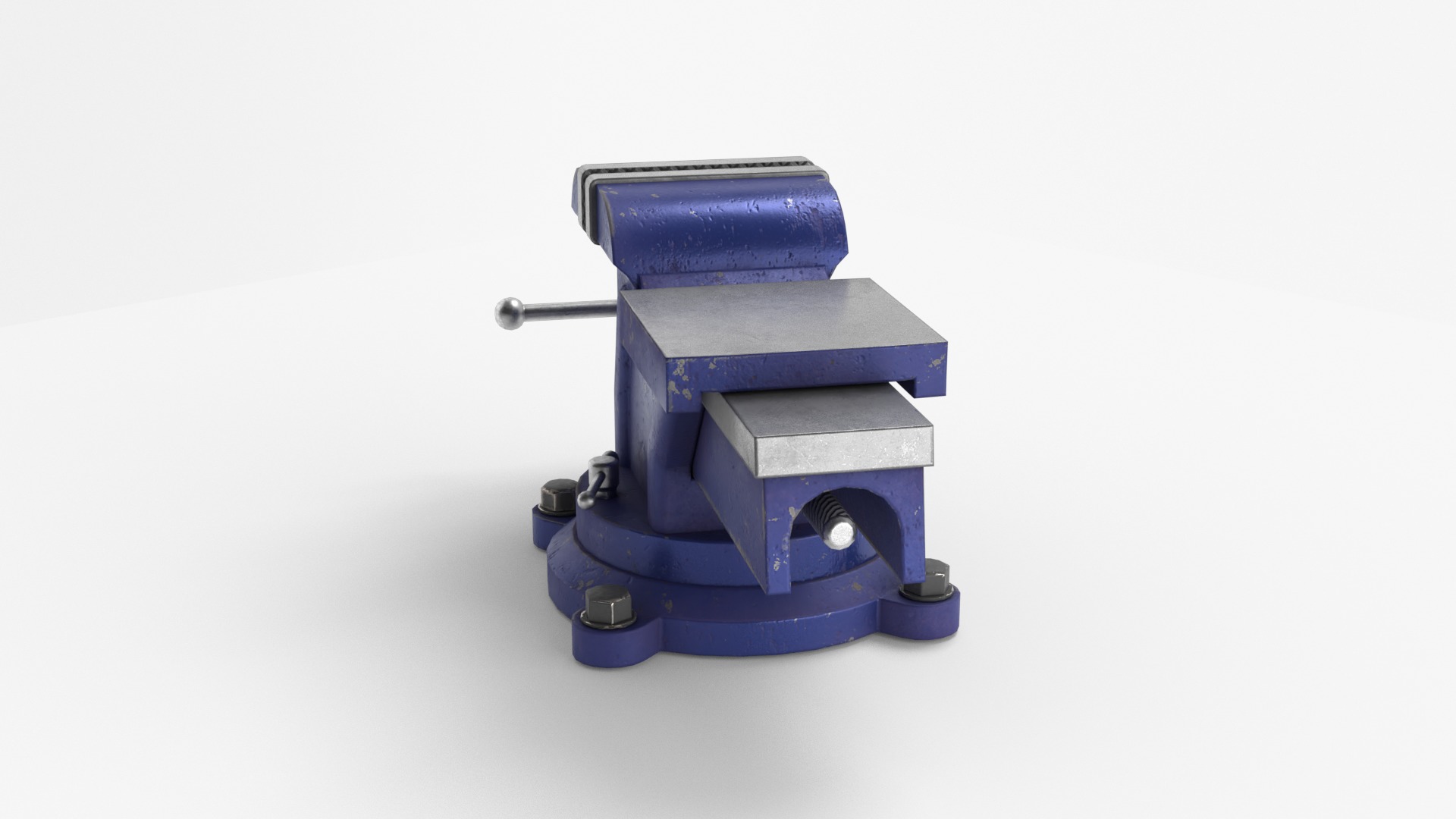 Bench Vise Low-poly 3D model_5
