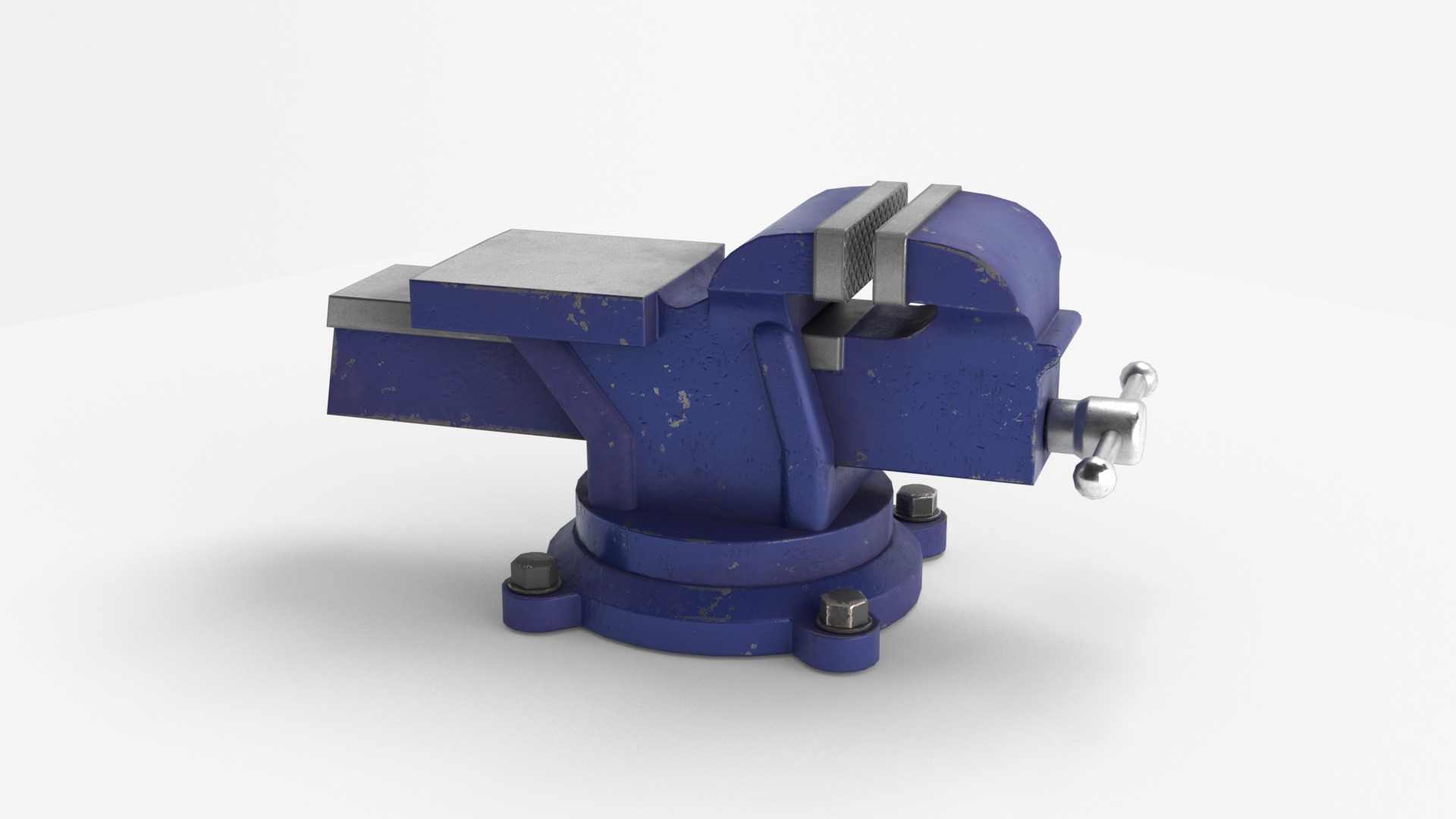 Bench Vise Low-poly 3D model_9