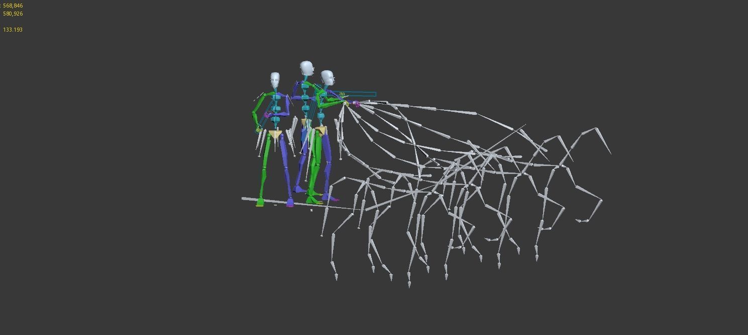 Carriage with Horses Low-poly 3D model_23