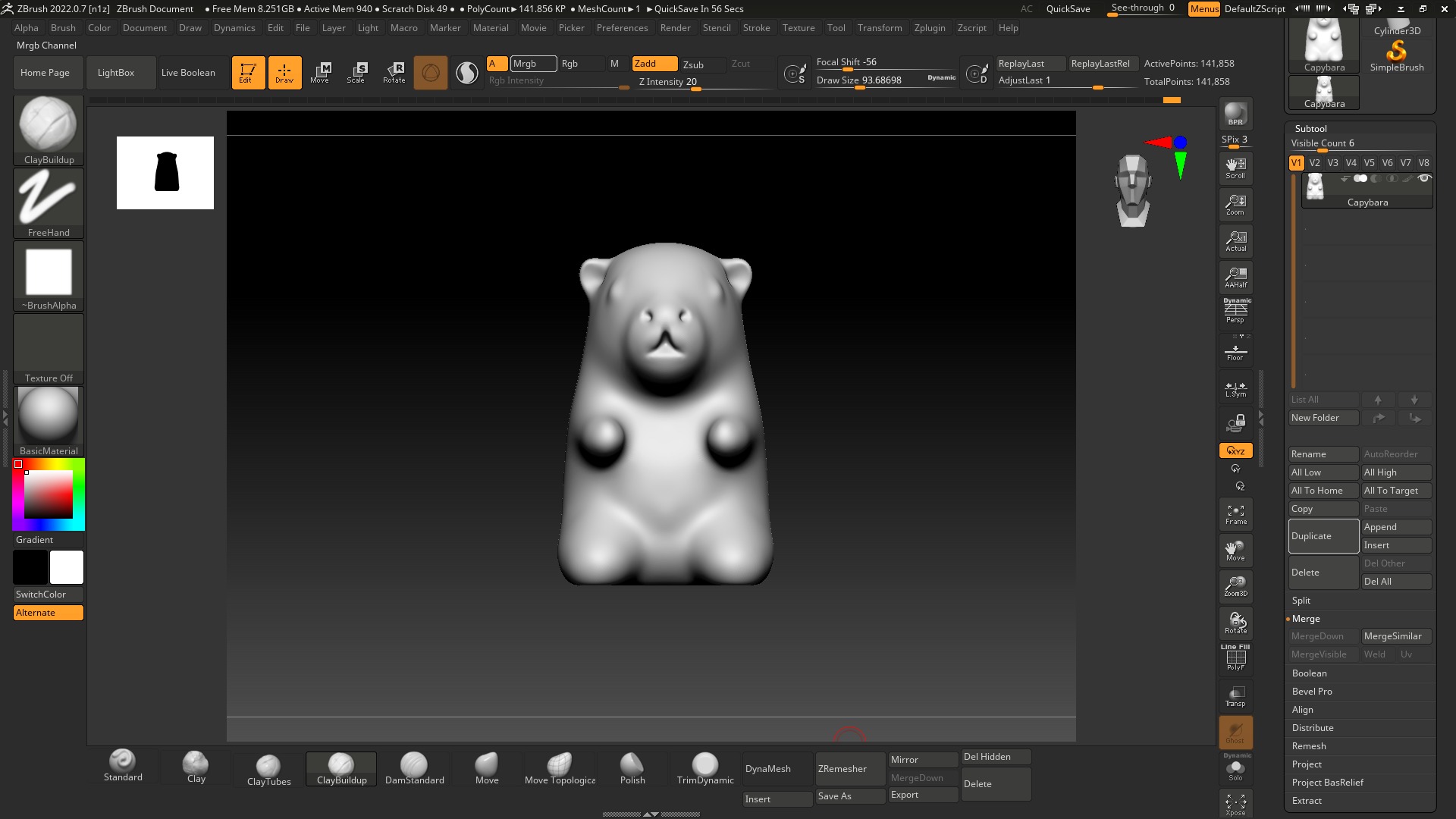 Capybara cute 3d print stl  3D print model_9