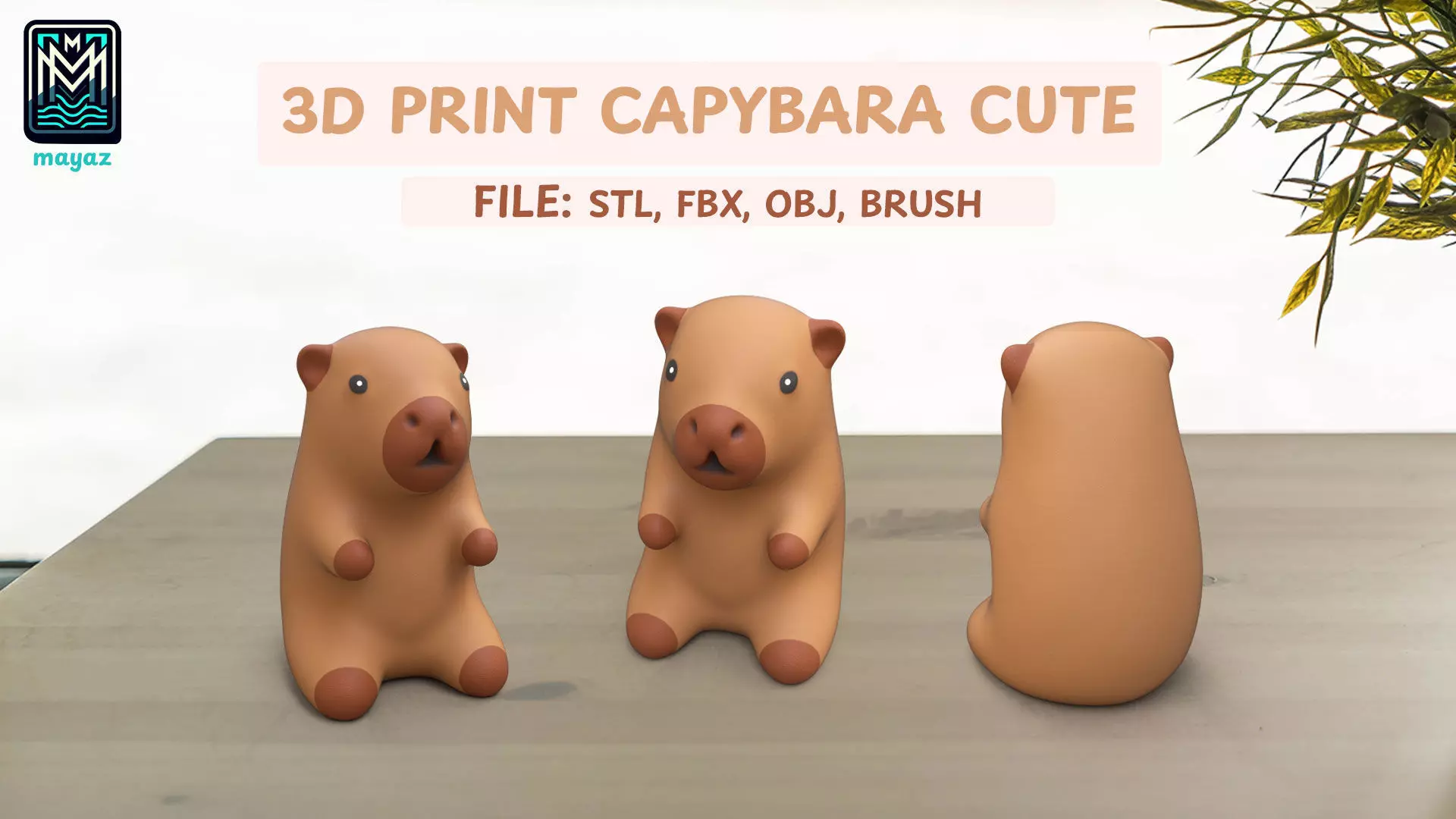 Capybara cute 3d print stl  3D print model_0