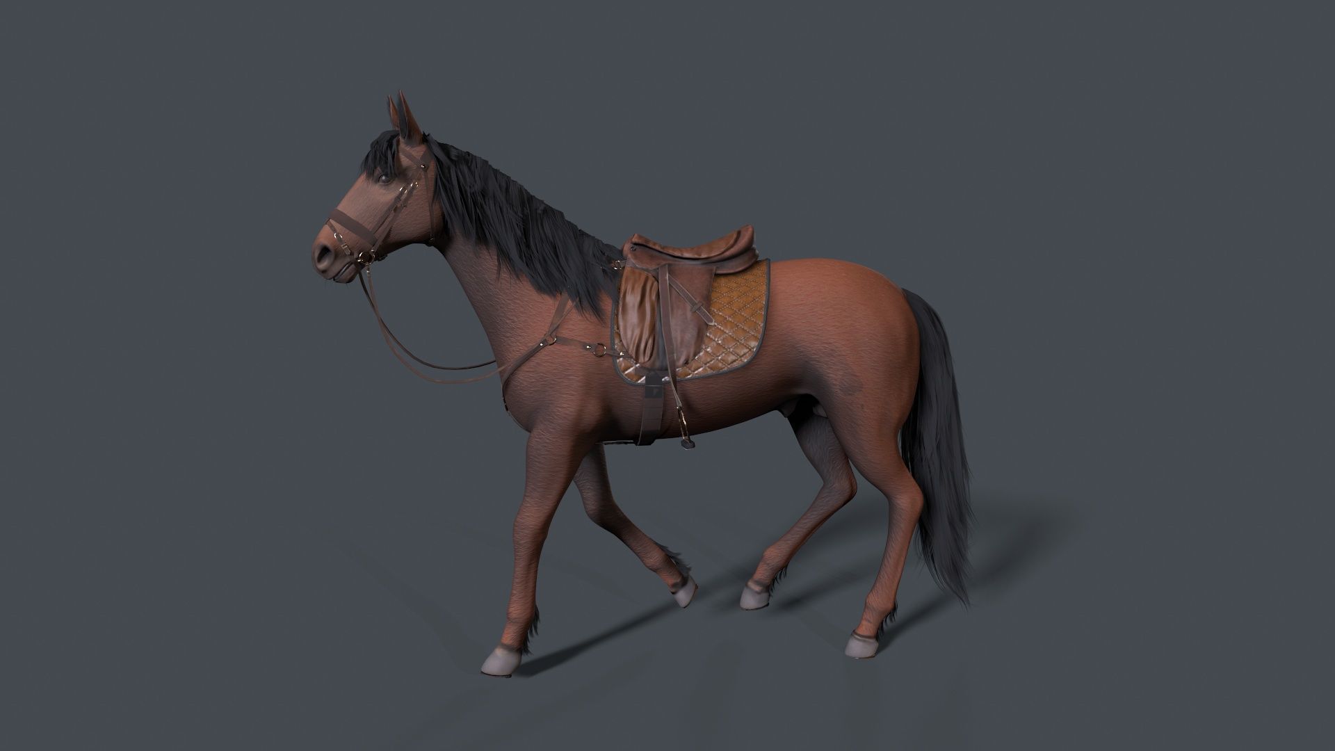 horse Low-poly 3D model_1