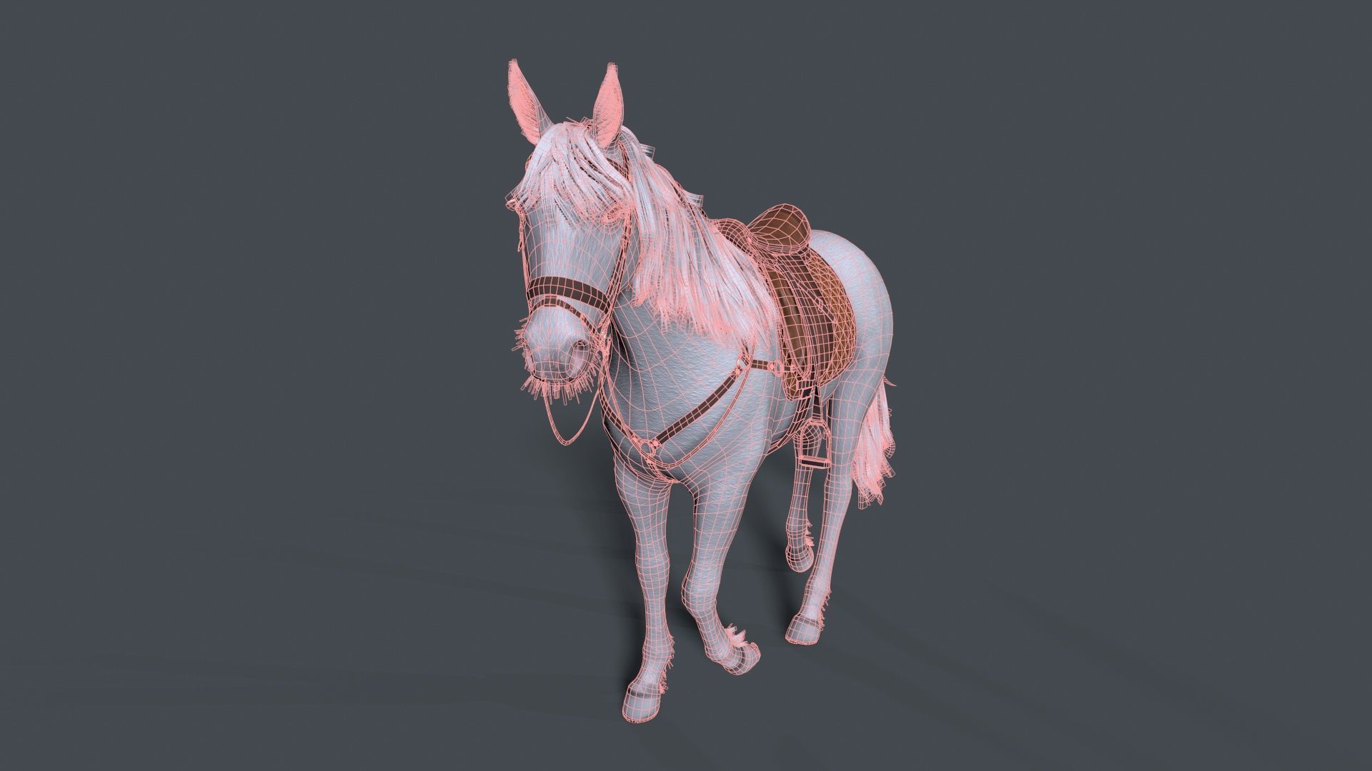 horse Low-poly 3D model_9