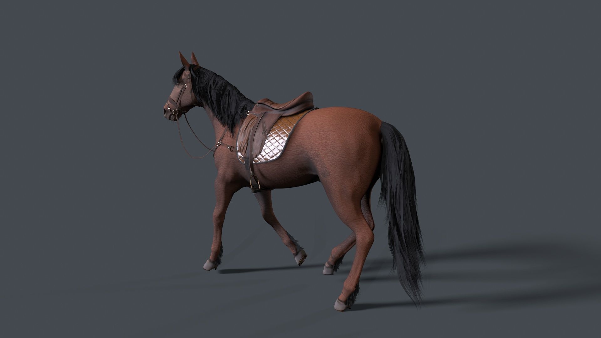 horse Low-poly 3D model_4