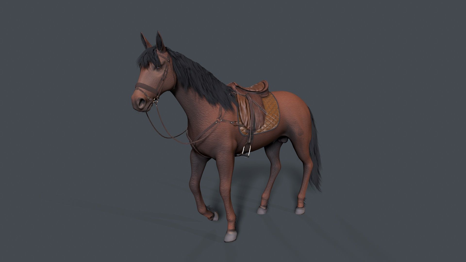 horse Low-poly 3D model_3