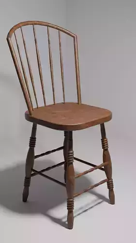 OLD WESTERN STYLE CHAIR 3D MODEL