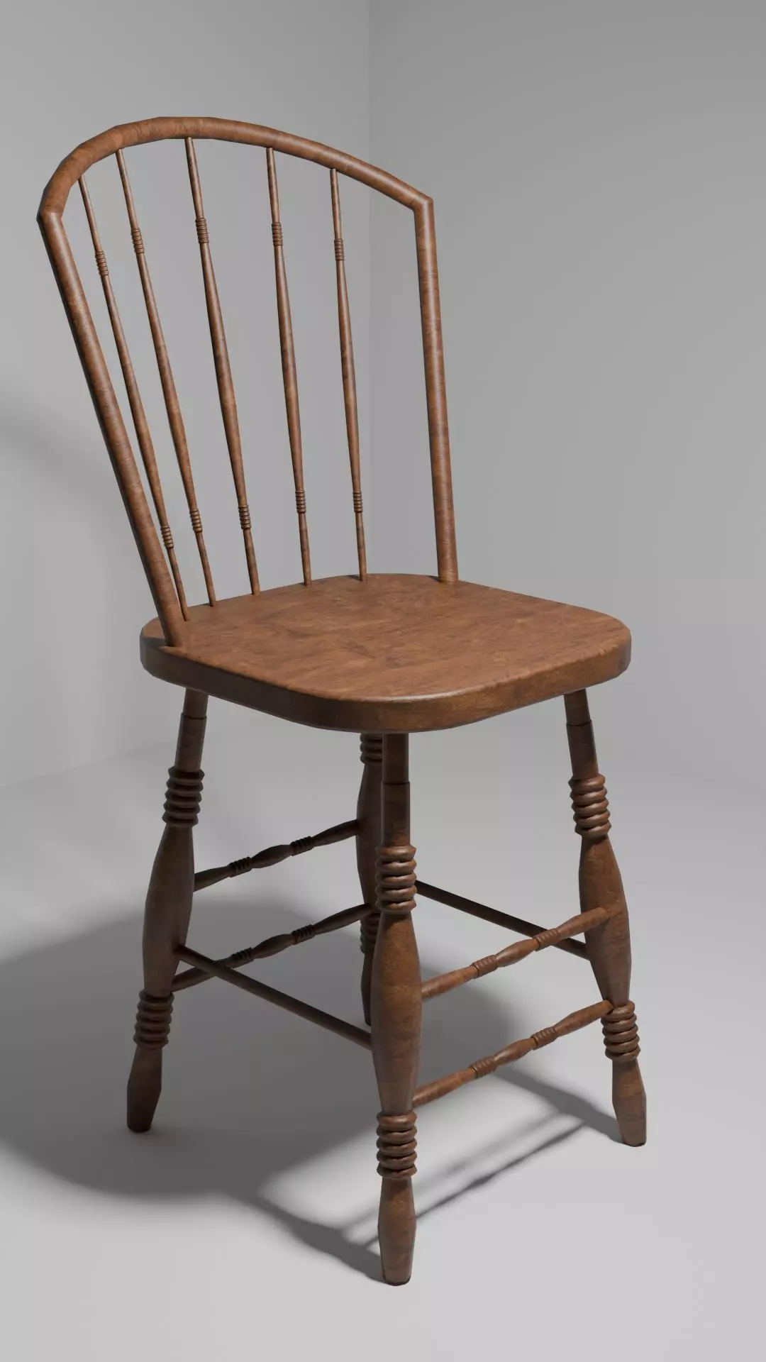 OLD WESTERN STYLE CHAIR 3D MODEL 3D model_0