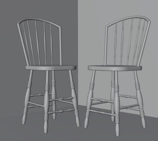 OLD WESTERN STYLE CHAIR 3D MODEL 3D model_3