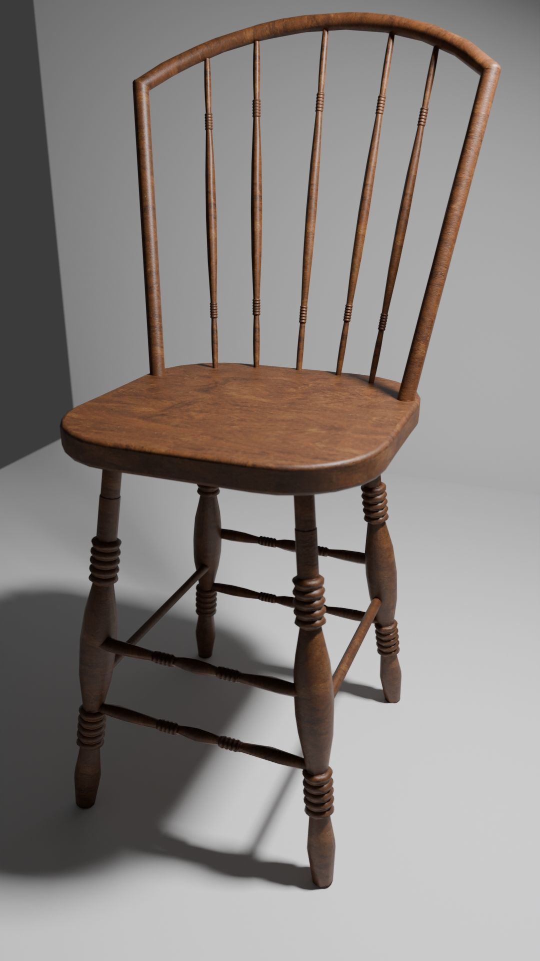 OLD WESTERN STYLE CHAIR 3D MODEL 3D model_1