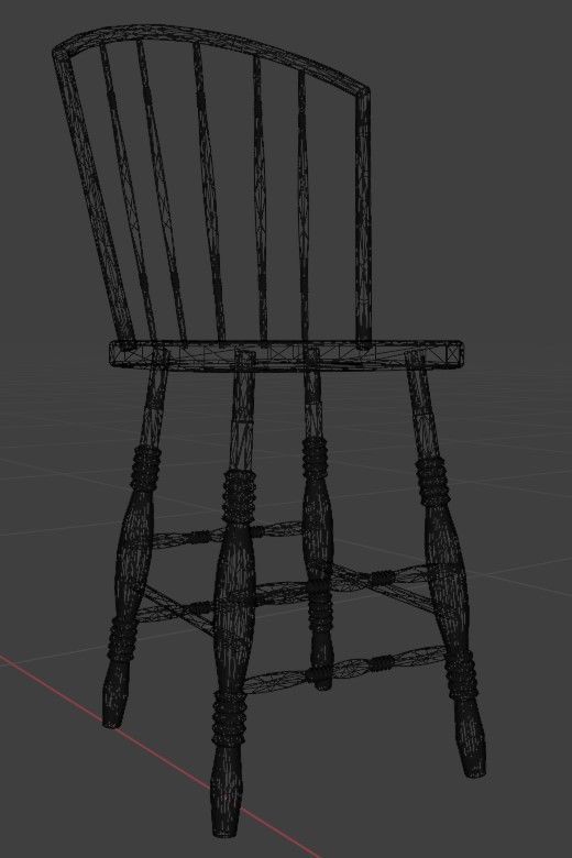 OLD WESTERN STYLE CHAIR 3D MODEL 3D model_4