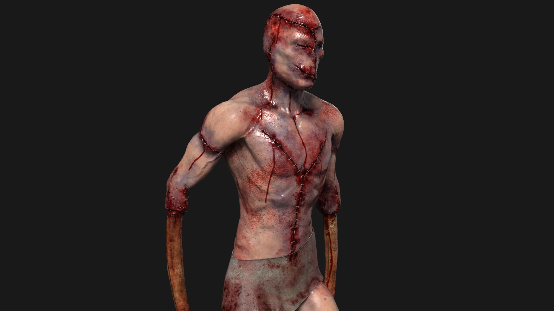Victim Monster 2 Low-poly 3D model_9