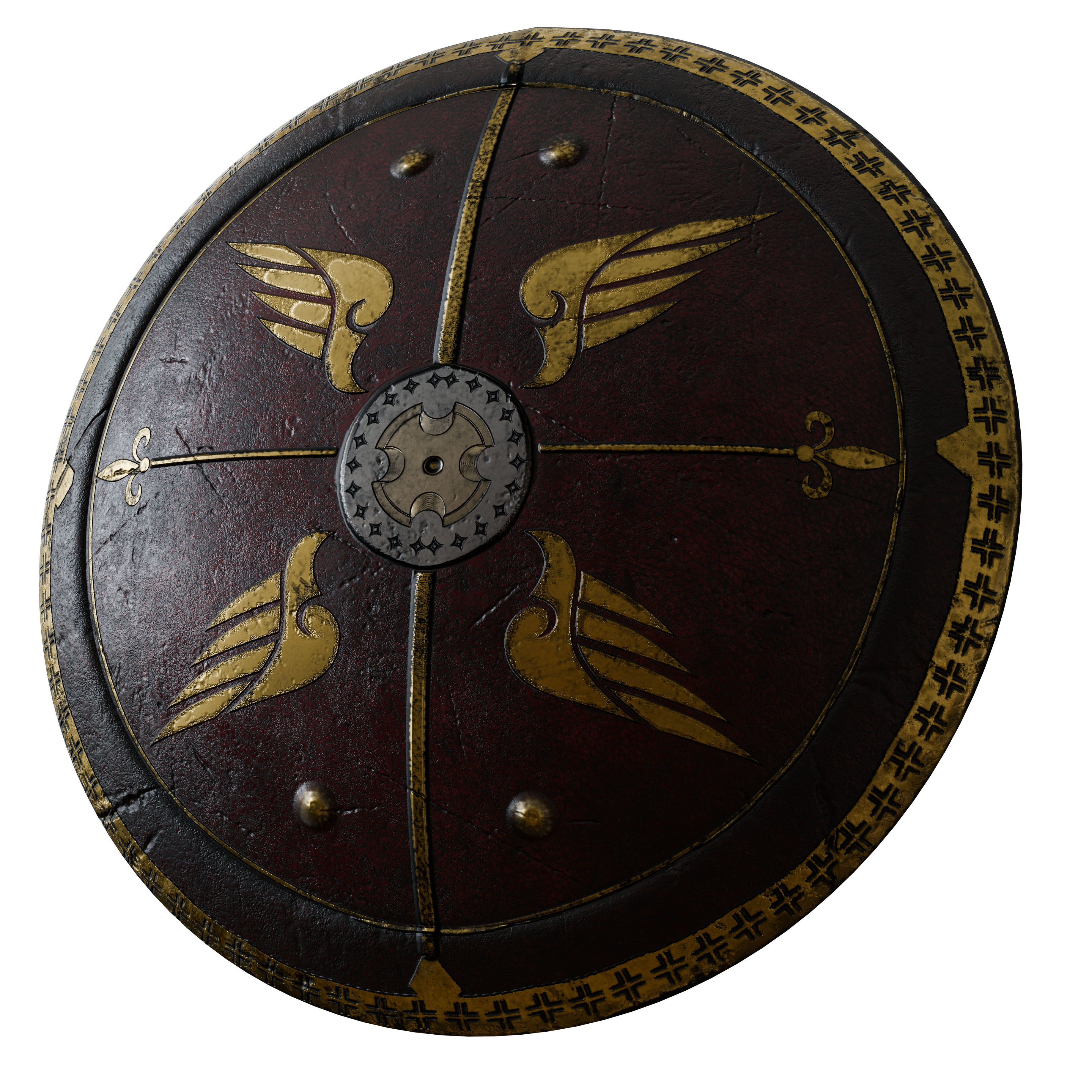 Roman Spartan Soldier Armor And Weapons Set Low-poly 3D model_6