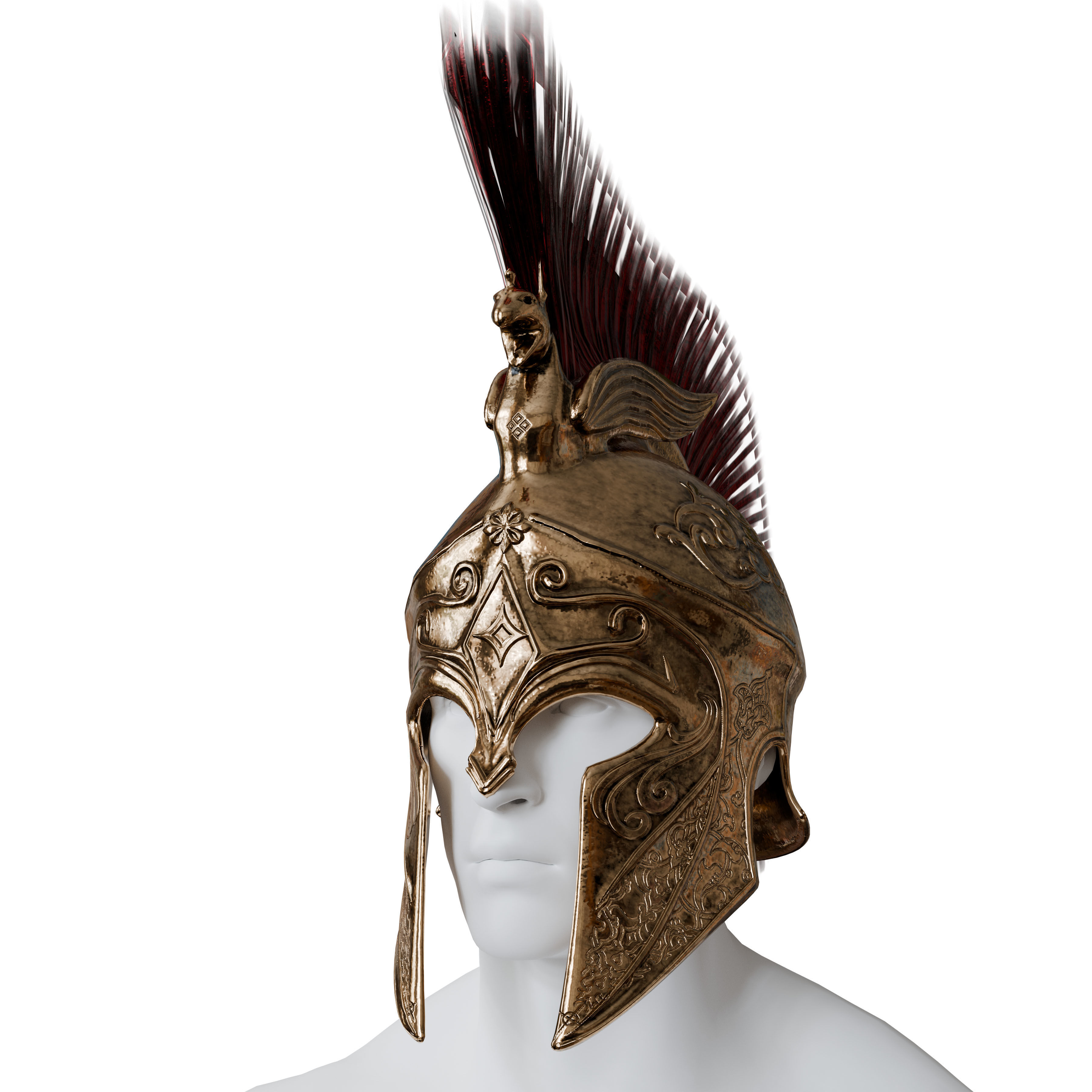 Roman Spartan Soldier Armor And Weapons Set Low-poly 3D model_3