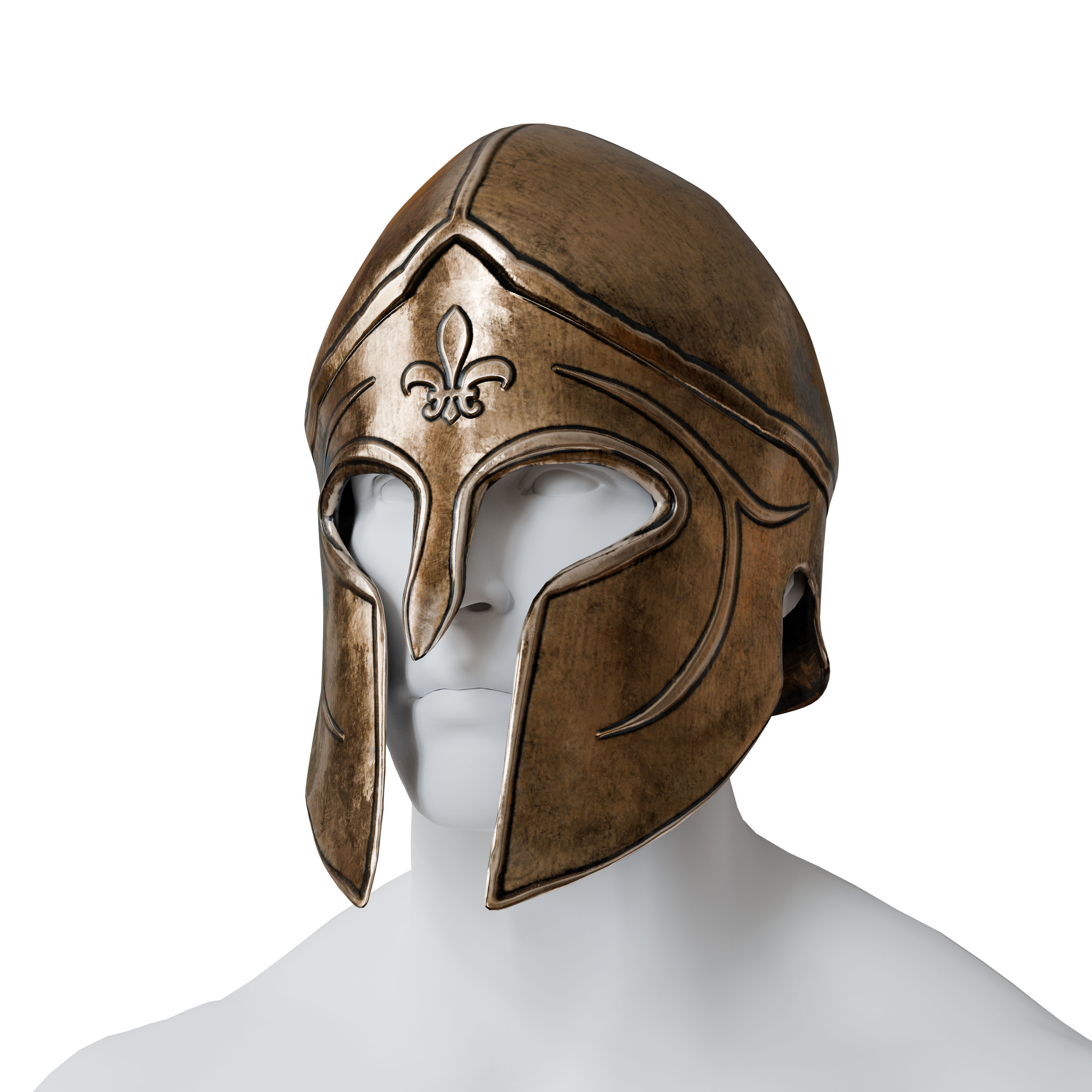Roman Spartan Soldier Armor And Weapons Set Low-poly 3D model_4