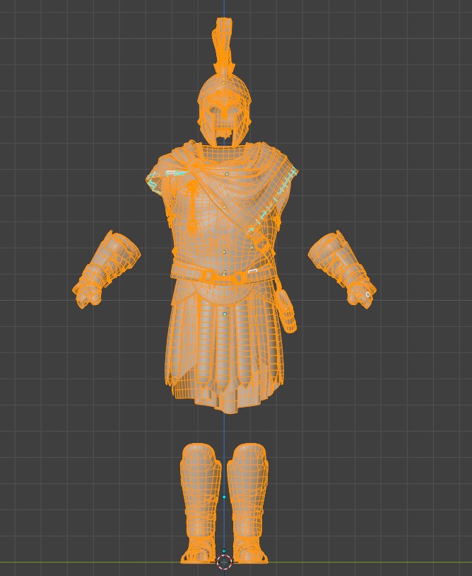 Roman Spartan Soldier Armor And Weapons Set Low-poly 3D model_14