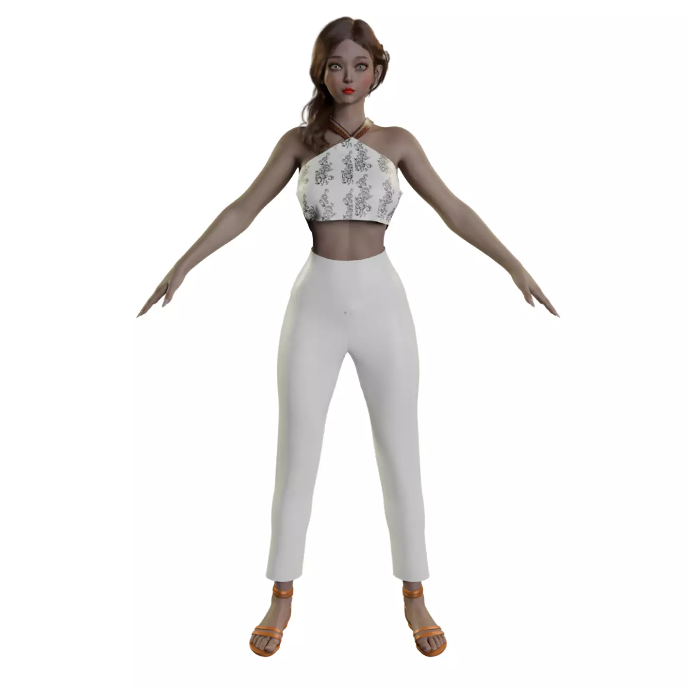 model girl woman anime Nezko Low-poly 3D model