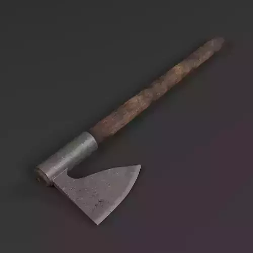 Medieval One-Handed Axe  Game-Ready PBR Weapon Low-poly 3D model