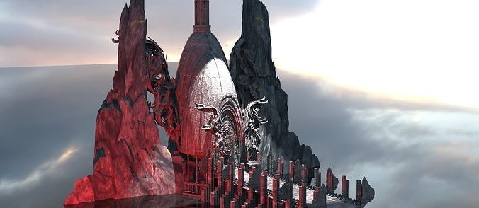Dantes Inferno Great opera mountain 3D model
