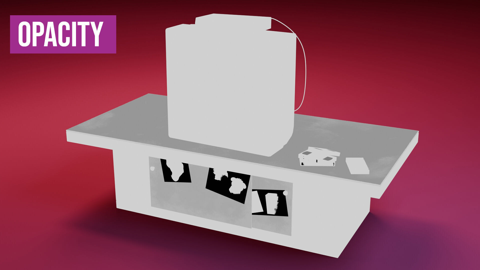 Retro TV and VCR Low-poly 3D model_34