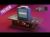 Retro TV and VCR Low-poly 3D model_1