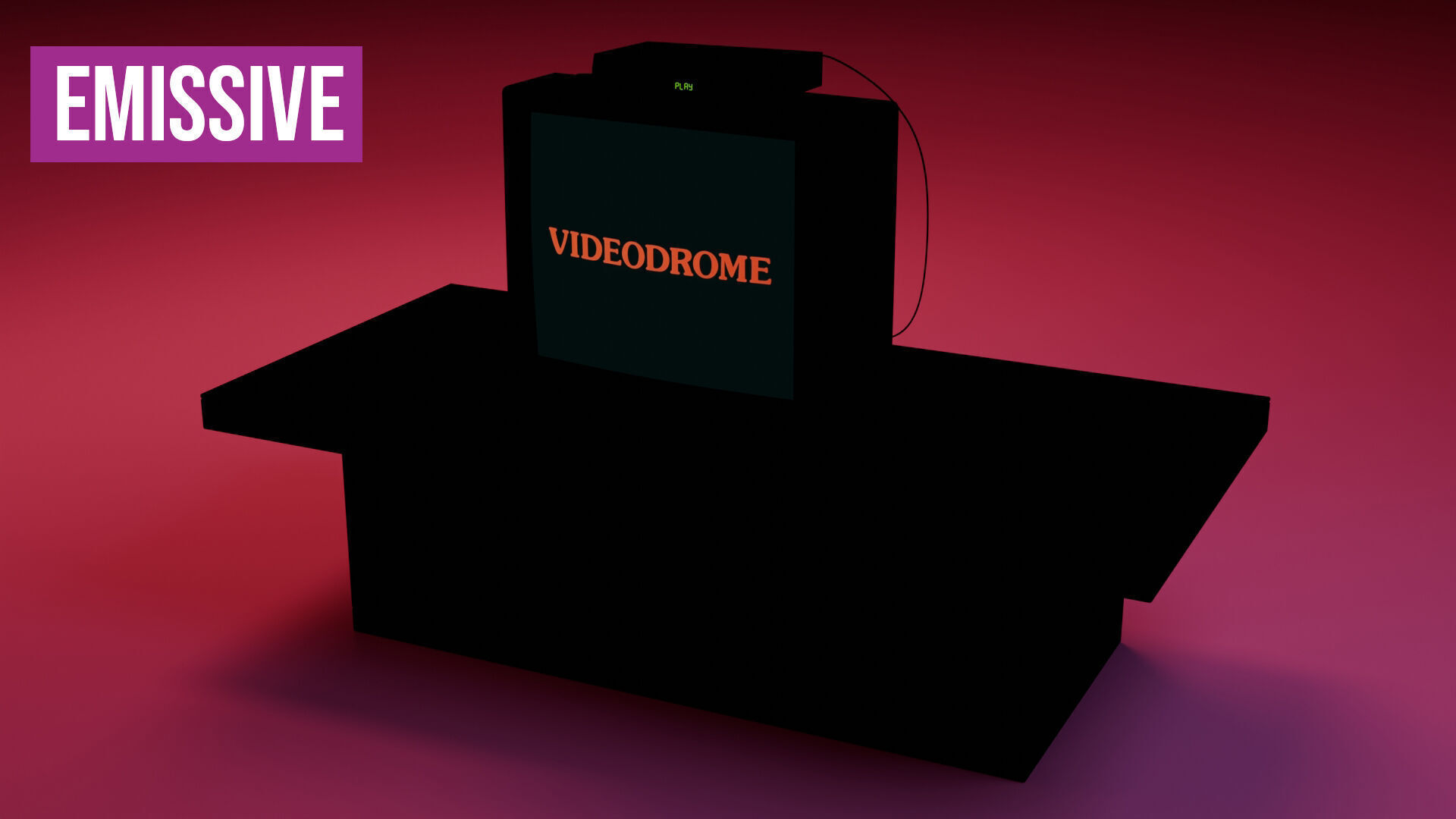 Retro TV and VCR Low-poly 3D model_33